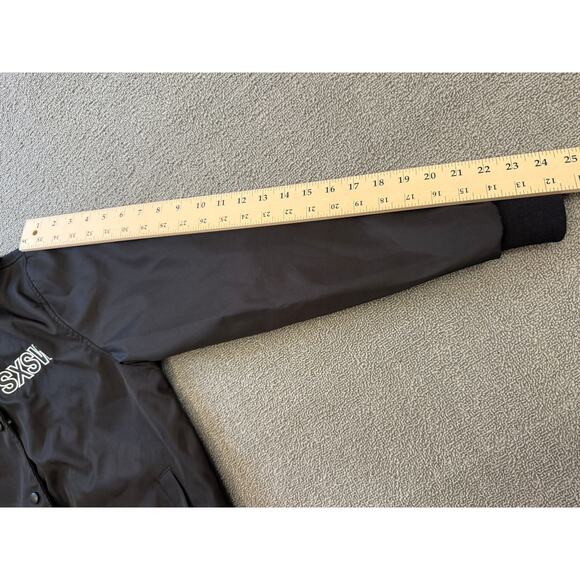 Strata Mens Extra Small Black Graphic Bomber Jacket - Picture 8 of 13